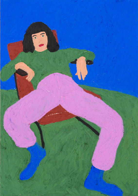 Lehnen, Ölpastell auf Papier, 62 x 44 cm