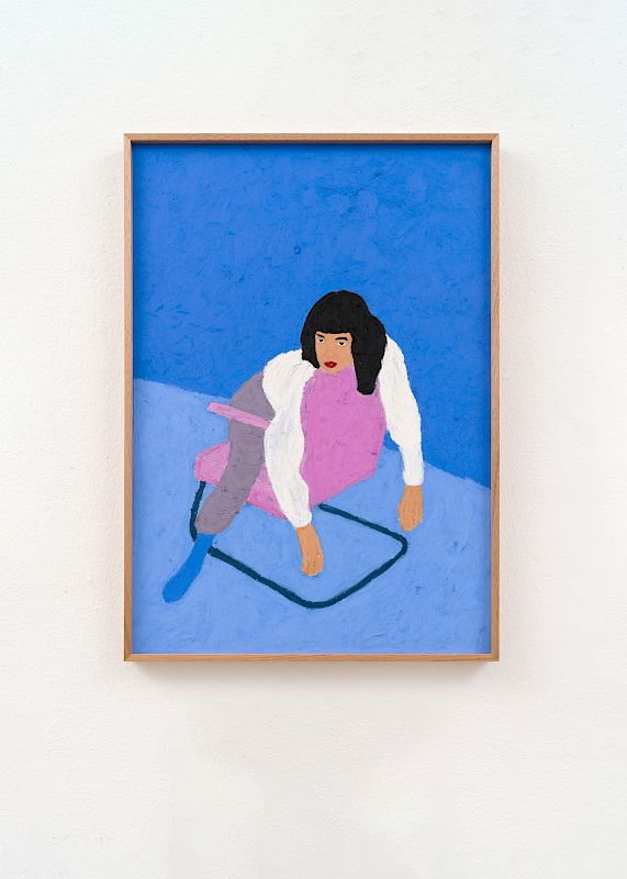 Stuhl, Ölpastell auf Papier, 62 x 44 cm
