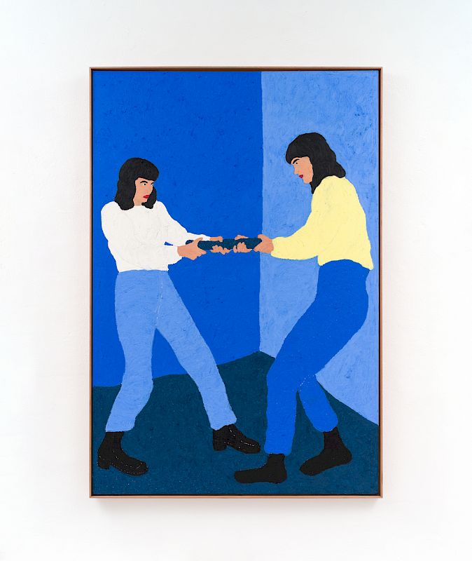 Zwei, Ölpastell auf Leinwand, 188 x 128 cm